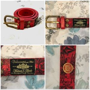 Red Volcom leather belt